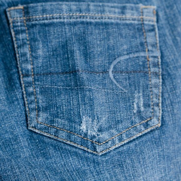 Vintage American Eagle Jeans Low Rise Flare Womens 8 R Medium Wash Y2K - Picture 8 of 15